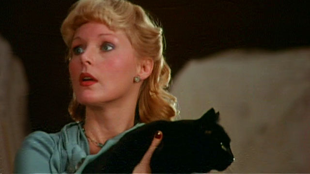 The Cat and the Canary - black cat being held by Annabelle Carol Lynley