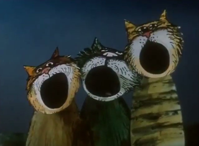 Cat Chorus - Кошачий концерт - cartoon cats singing on rooftop