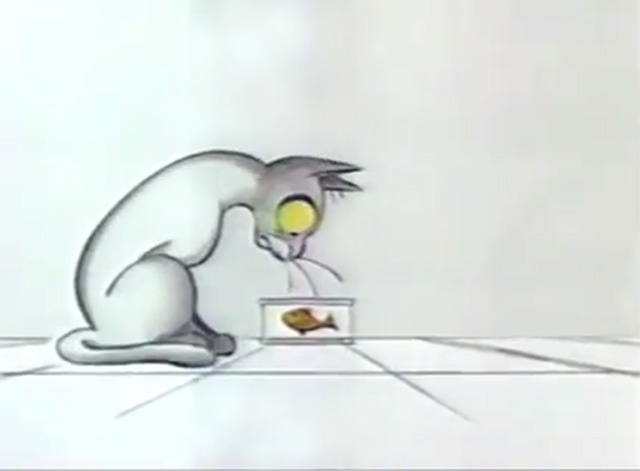 Cat's Can - animated cat looking desperately at can of cat food