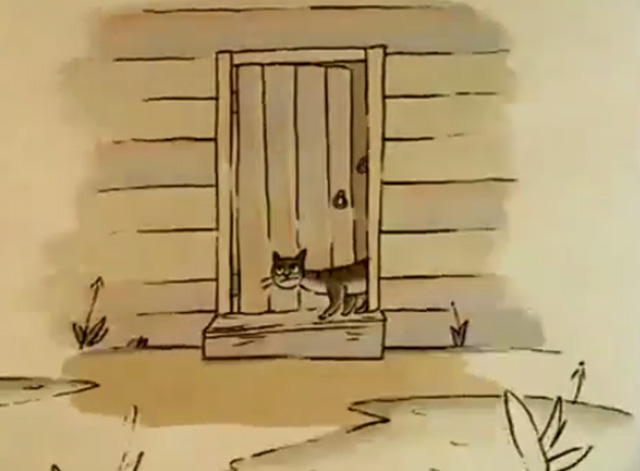 Cats in the Rain - cat looking through cracked door