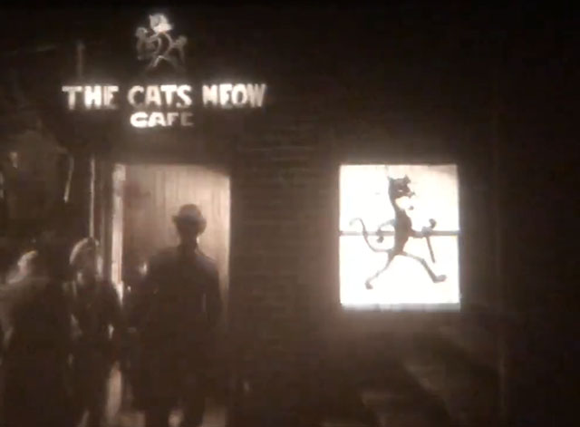 The Cat's Meow nightclub with cartoon cat out front