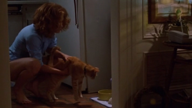 The Cell - Catherine Deane Jennifer Lopez picking up orange tabby cat