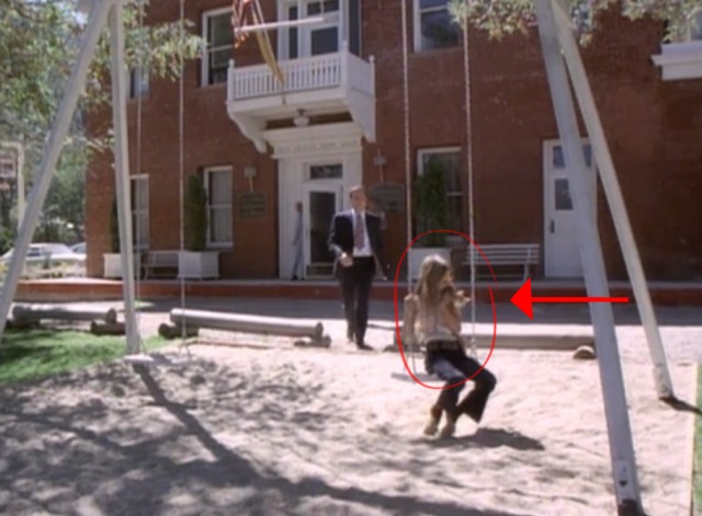 Charley Varrick cat with girl on swing