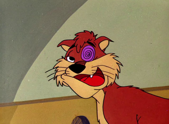 Cheese It, the Cat! - ginger and cream cartoon cat with black eye