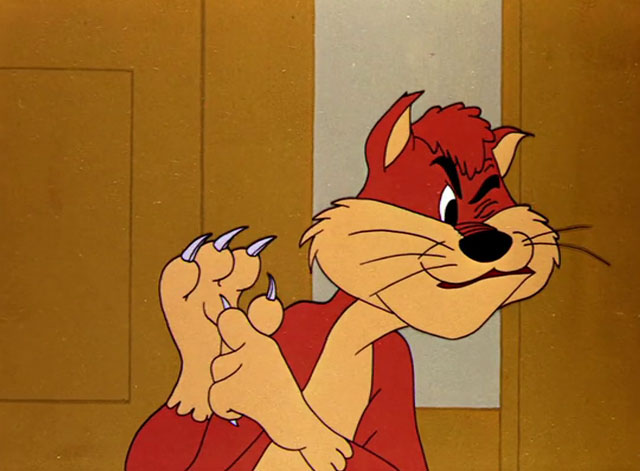 Cheese It, the Cat! - ginger and cream cartoon cat unsheathing claws
