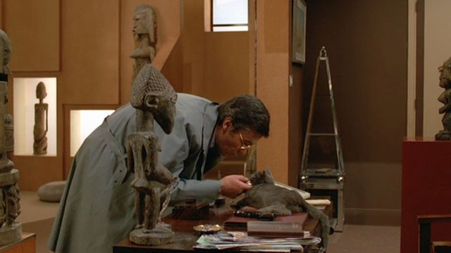 Le Choc - The Shock - Terrier Christian Alain Delon with gray cat Soudan