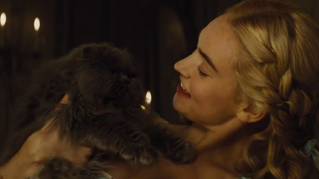 Cinderella live action - grey Persian cat Lucifer being scolded by Cinderella Lily James
