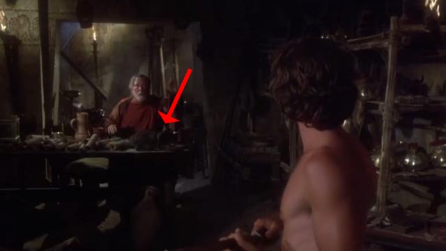 Clash of the Titans - Ammon Burgess Meredith with cat on desk