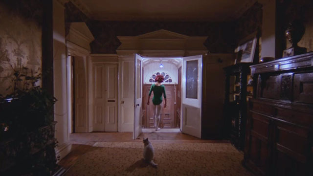 A Clockwork Orange - Cat Lady Miriam Karlin walking to front door with cat in hallway behind her