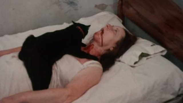 The Corpse Grinders - black cat on top of bloody Annie Mary Ellen Burke