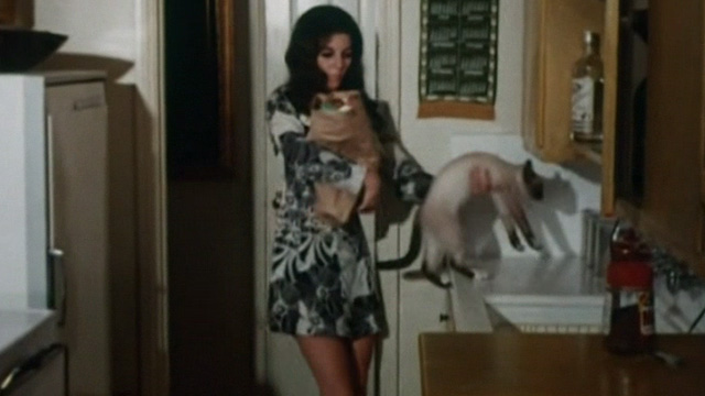The Corpse Grinders - Donna Andy Collins placing Siamese cat on counter