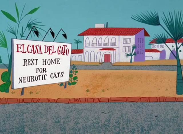 Daffy Rents - drawing of El Casa del Gato Rest Home for Neurotic Cats
