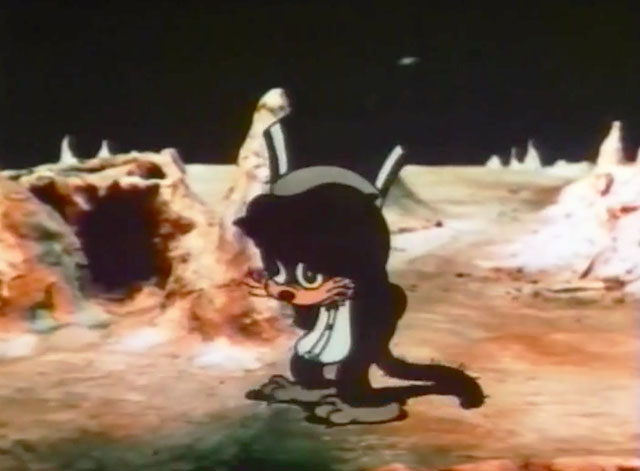Dancing on the Moon - cartoon groom cat dancing along on the moon