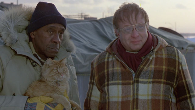 Deadly Eyes - Lester George Merner with George Scatman Crothers holding longhair ginger tabby cat