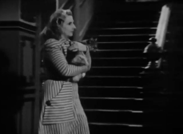 Death Walks in the Rain - La muerte camina en la lluvia - longhair tabby cat being carried by Valeria Duval Margarita Corona