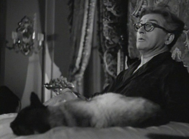 Deception - Siamese cat on bed with Claude Rains