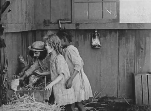Deliverance - Helen Keller Etna Ross petting kittens in barn