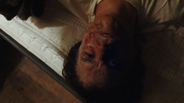 A Different Man - Edward Sebastian Stan lying on bed with blue cat