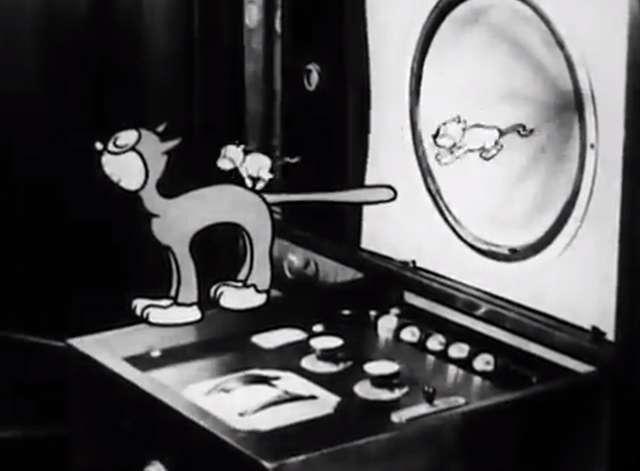 Dinky Doodle's Bedtime Story - cartoon cat with kittens jumping out of radio