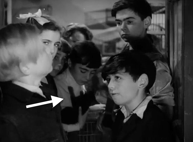 The Dog and the Diamonds - Linda Molly Osborne holding tabby kitten Frisky with other kids and their pets including Ginger Robert Scroggins