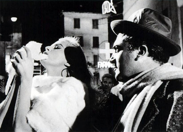 La dolce vita - Sylvia Anita Ekberg walking with white kitten