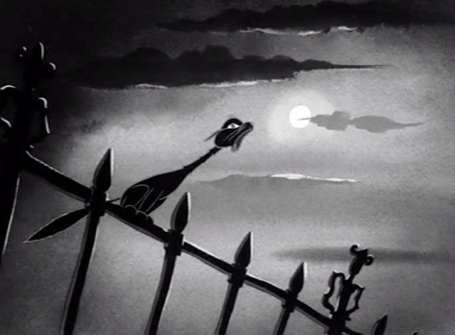 Dustbin Parade - cartoon black cat yowling at full moon