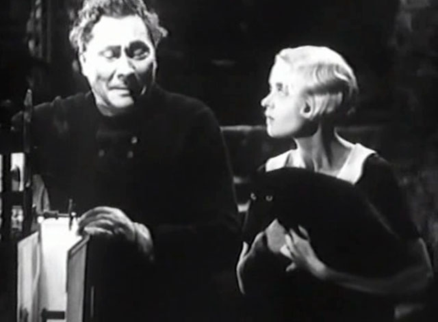 Eerie Tales - Unheimliche Geschichten - Betty Roma Bahn holding black cat in laboratory with Morder Paul Wegener