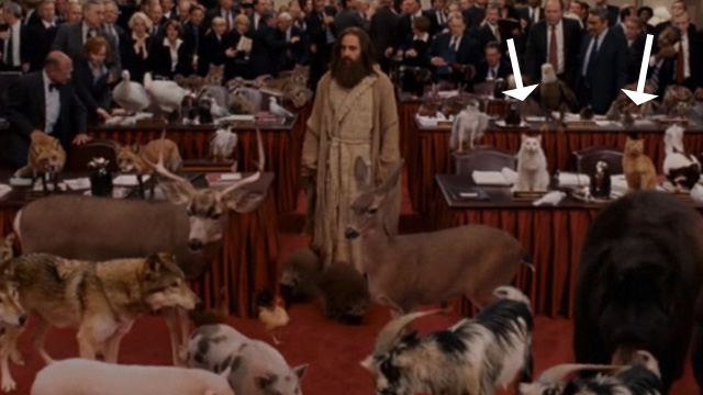 Evan Almighty - Evan Steve Carrell standing in Congress among animals including two cats