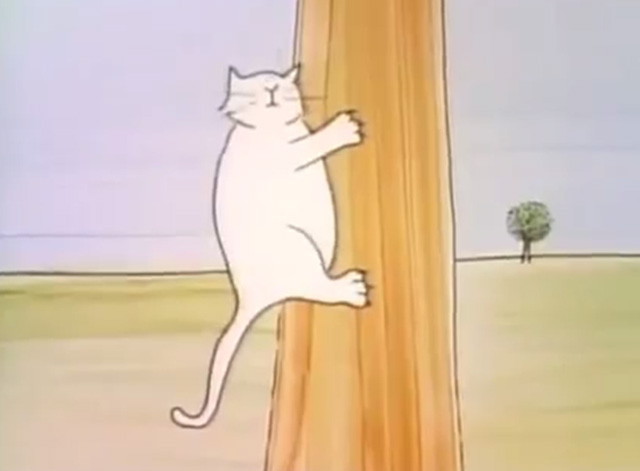 Everything You Need to Know About Cats - cartoon cat climbing tree