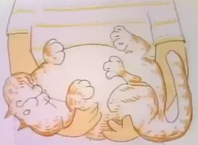 Everything You Need to Know About Cats - cartoon cat being cradled in arms