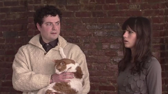 Failing Better Now - Ross Tim Donovan Jr. holding ginger and white tabby cat Bernard Eizer lookalike with Mia Lindsay Michelle Nader