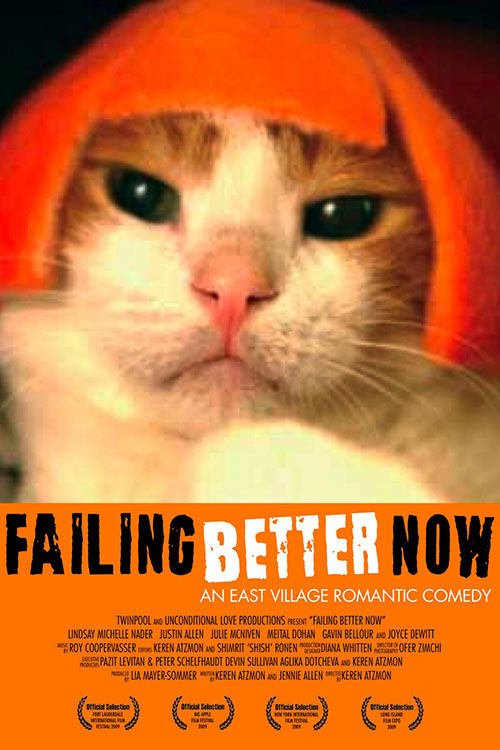 Failing Better Now - movie poster featuring Bernard Eizer wearing orange peel wig