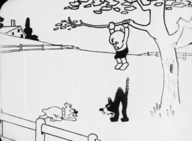 Felix Gets Revenge - Felix hisses at dog as boy hangs from tree
