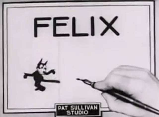 Felix Saves the Day - Felix the Cat gets his tail in Pat Sullivan tag