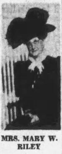 Fighter Squadron - newspaper photo of Mrs. Mary W. Riley
