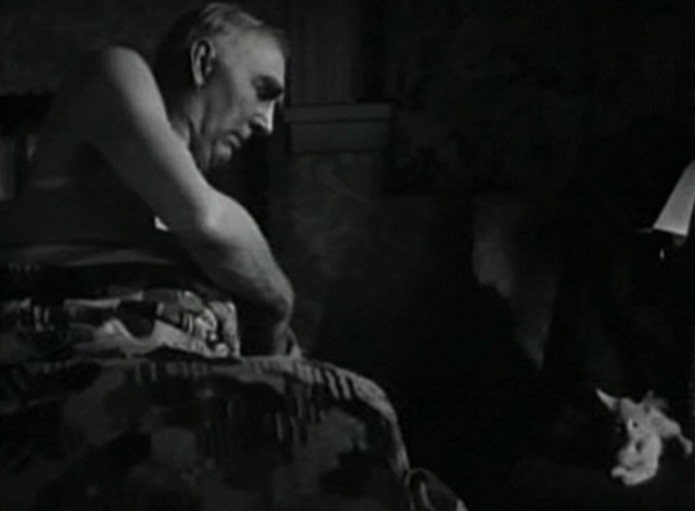 Five Little Peppers and How They Grew - Mr. King in bed looking at kitten