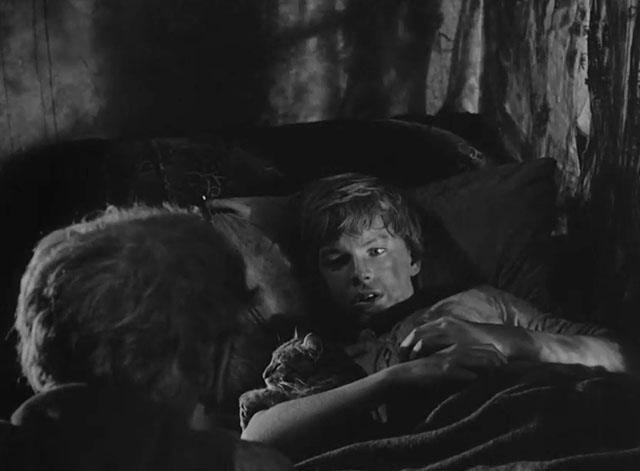 The Fool Killer - tabby cat sleeping in bed with George Edward Albert