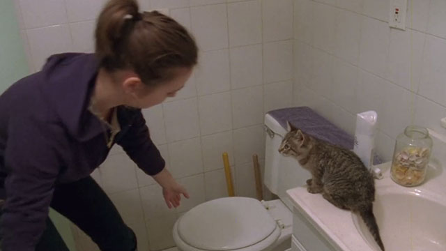 Forever's Gonna Start Tonight - tabby kitten watching Sonya Viktoria Vinyarska cleaning litter box