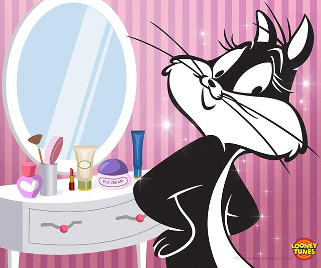 For Scent-imental Reasons - cartoon black and white cat Penelope