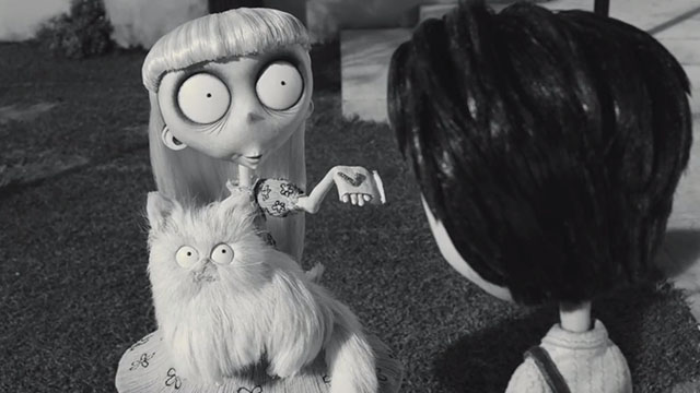 Frankenweenie - Weird Girl with white Persian cat Mr. Whiskers and Victor