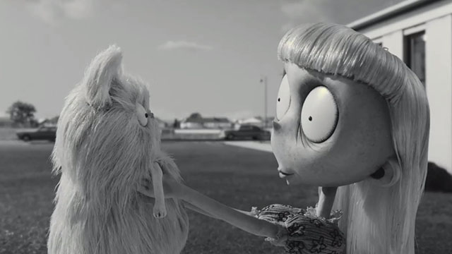 Frankenweenie - Weird Girl holding up white Persian cat Mr. Whiskers