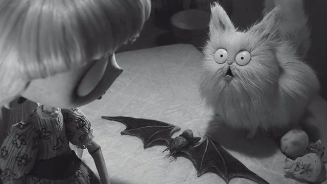 Frankenweenie - Weird Girl with white Persian cat Mr. Whiskers with dead bat