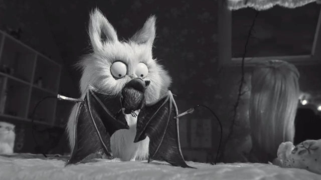 Frankenweenie - Weird Girl with white Persian cat Mr. Whiskers holding dead bat