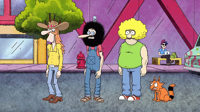 The Freak Brothers - Are You Ready for an Edible? - standing on street in 2020 with Fat Freddy's cat