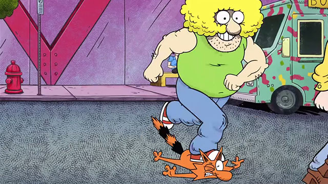 The Freak Brothers - Are You Ready for an Edible? - Fat Freddy stepping on his cat