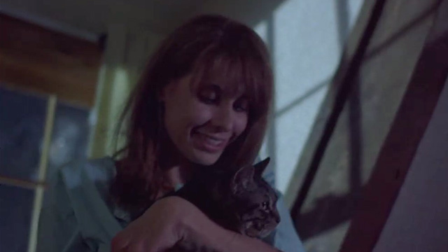 Friday the 13th Part VII The New Blood - tabby cat being held by Robin Elizabeth Kaitan