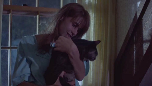 Friday the 13th Part VII The New Blood - tabby cat being held by Robin Elizabeth Kaitan