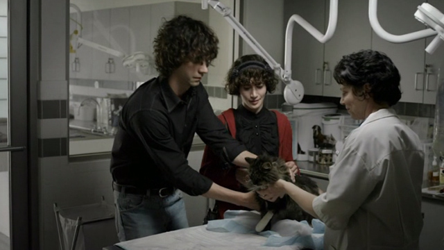 The Future - long haired tabby cat Paw Paw Ella with Jason Hamish Linklater and Sophie Miranda July