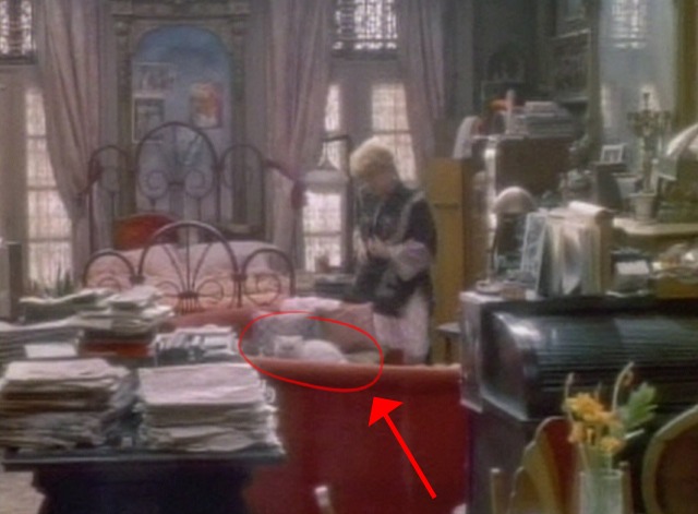 Garbo Talks - white Persian cat sitting on back of couch