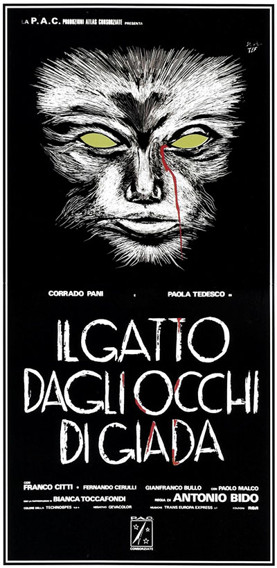 Il gatto dagli occhi di giada - Watch Me When I Kill - movie poster with cat monkey face